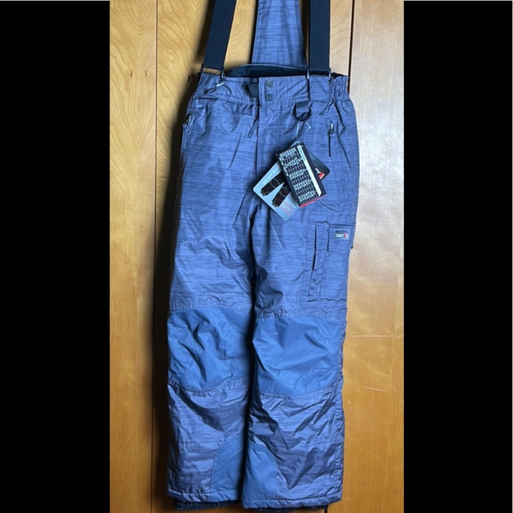 Boy’s 32 Degrees Weatherproof Grey Zip Off 4 Pkt Suspender Snow Pants | Sz 10/12